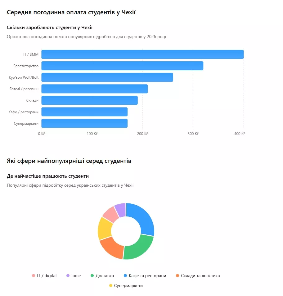 Підробіток під час навчання в Чехії: що дозволено і скільки можна заробити